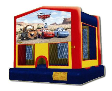cars themed bounce house